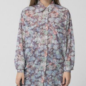 American Apparel - Floral Chiffon Oversized Shirt